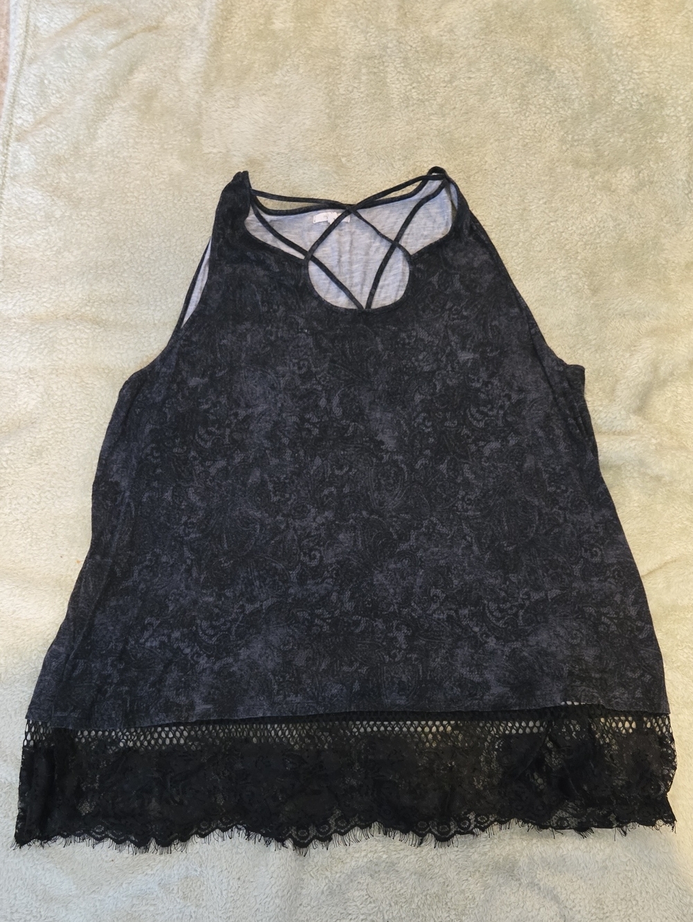 Maurices Women's Black Lace-Hem Strappy Tank